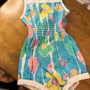 Vintage Sears Colorful Floral Kids Romper